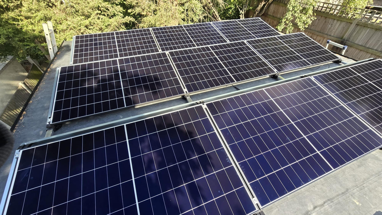 Solar panels installed on a rooftop for energy generation