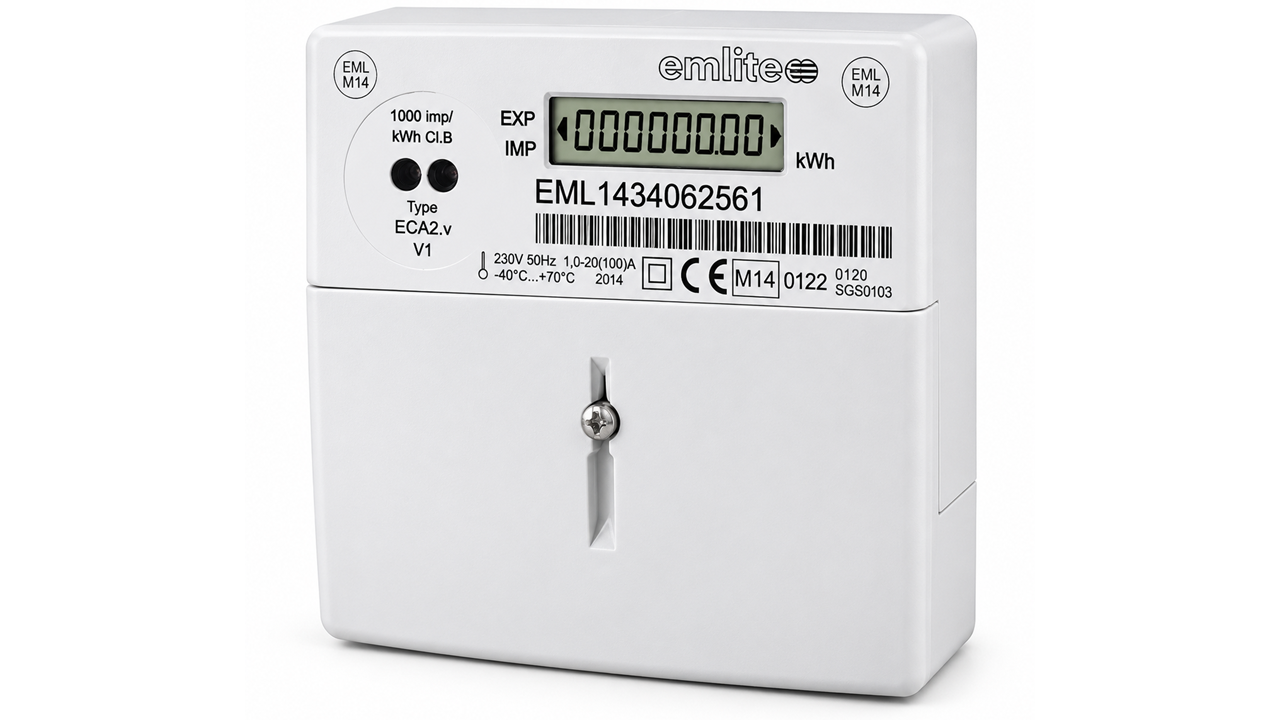 Emlite 1-ph generation meter 100A (1000 pulse/kWh)