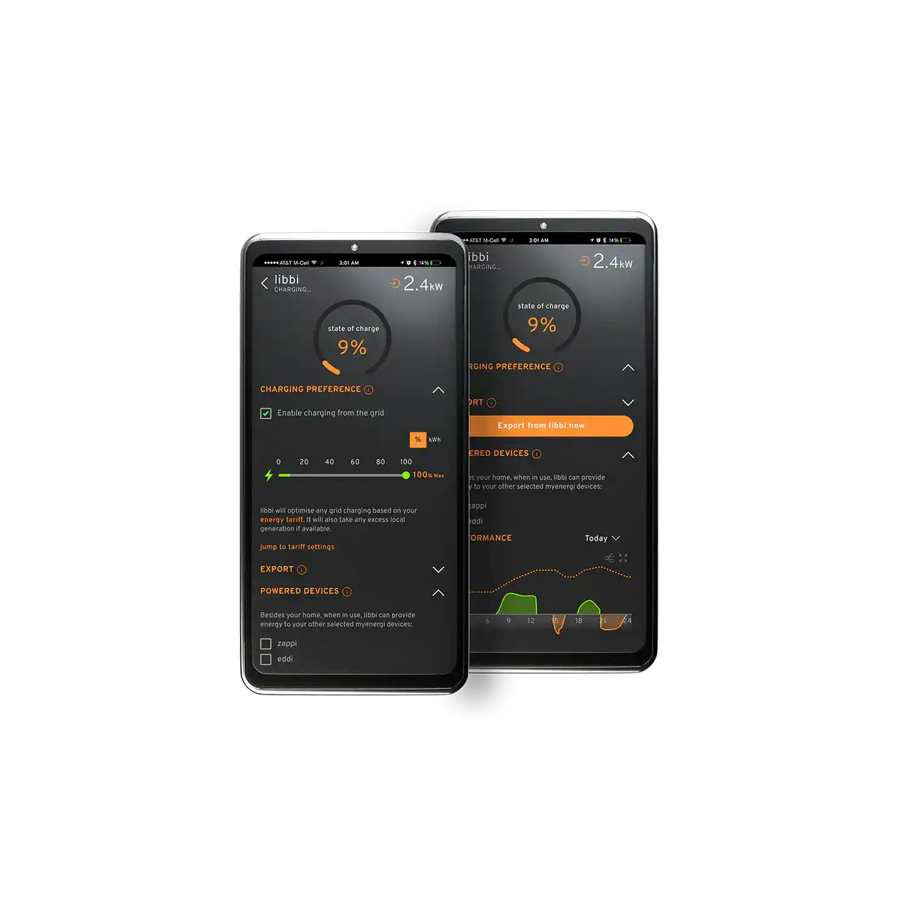 MyEnergi Libbi app interface on smartphone