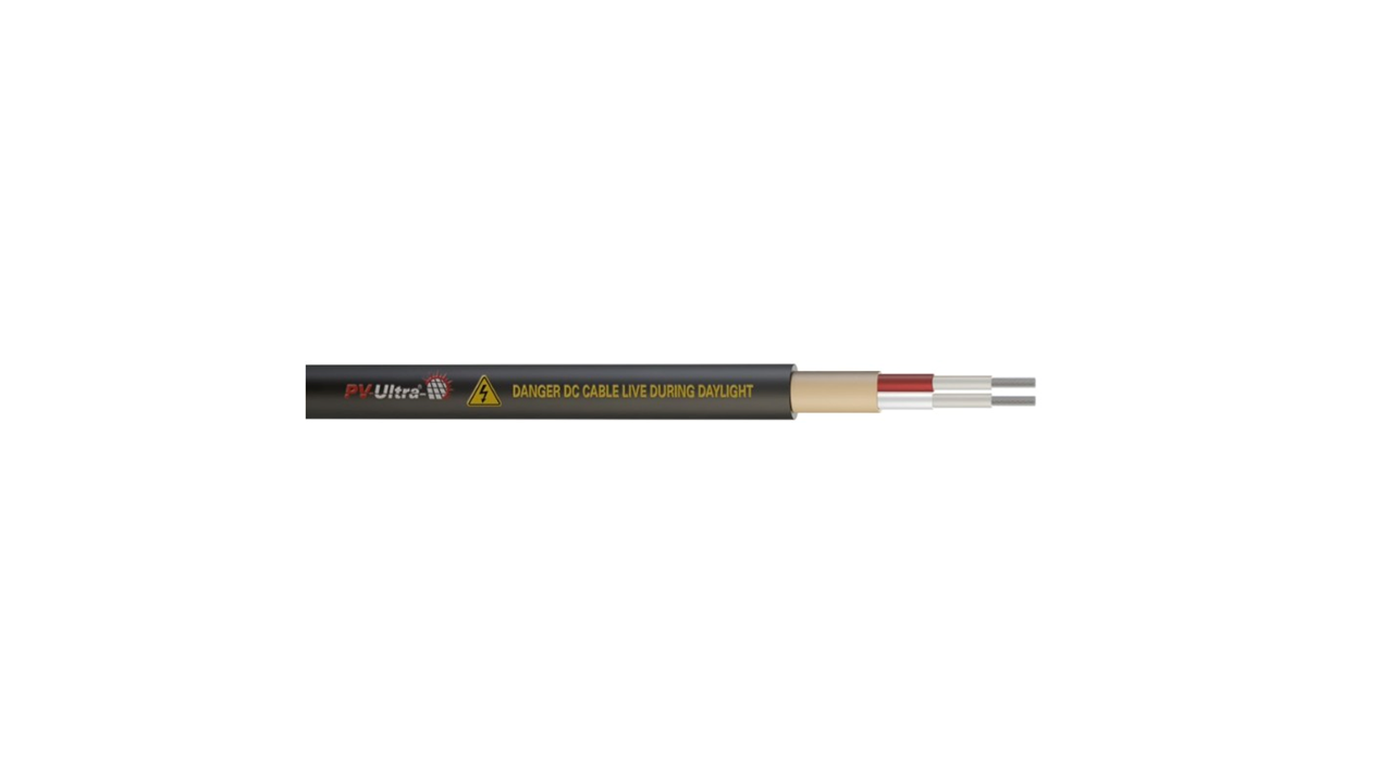 6mm2 two core DC cable 50m, red and black for solar energy