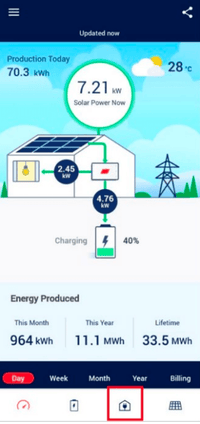Thumbnail for Solar power production and EV charging app interface