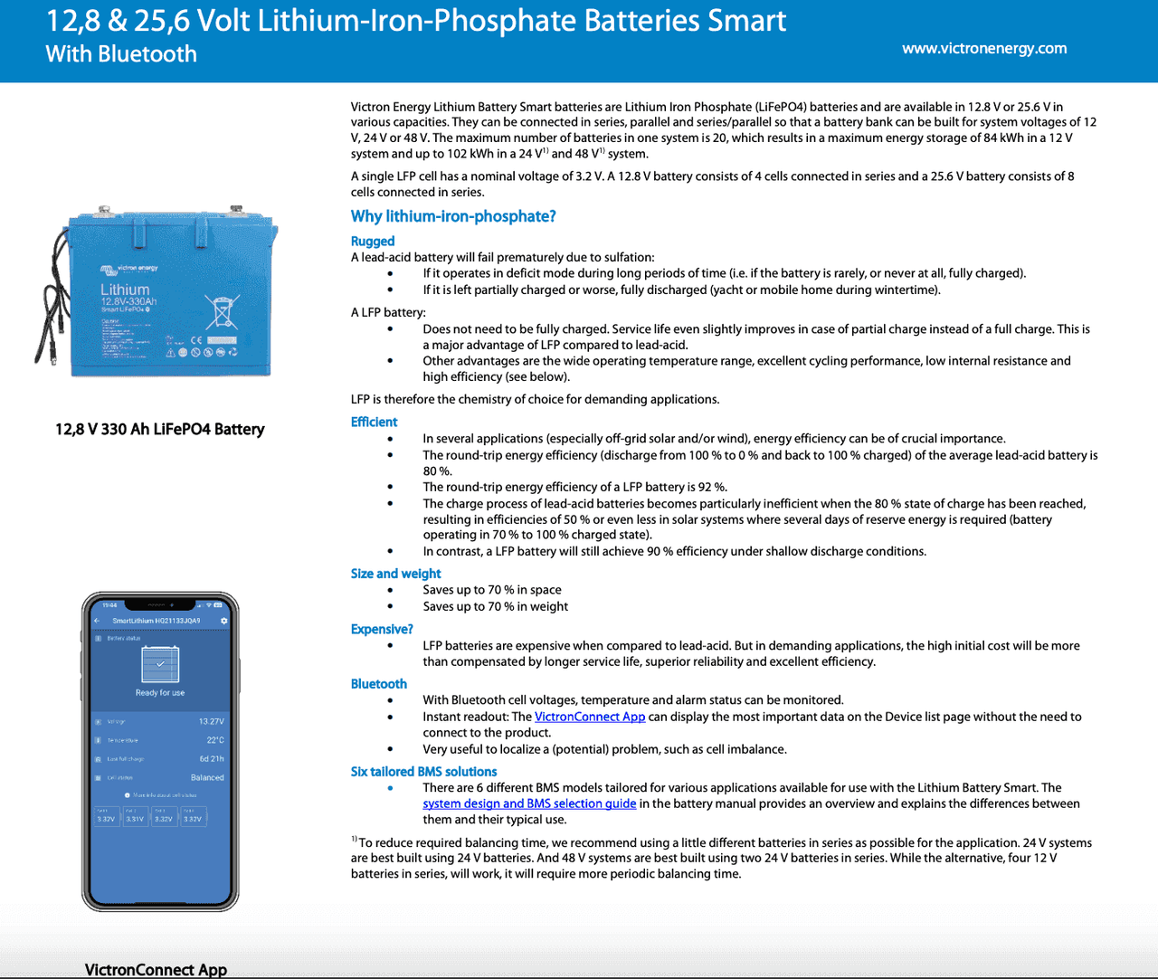 victron LFP smart battery datasheet