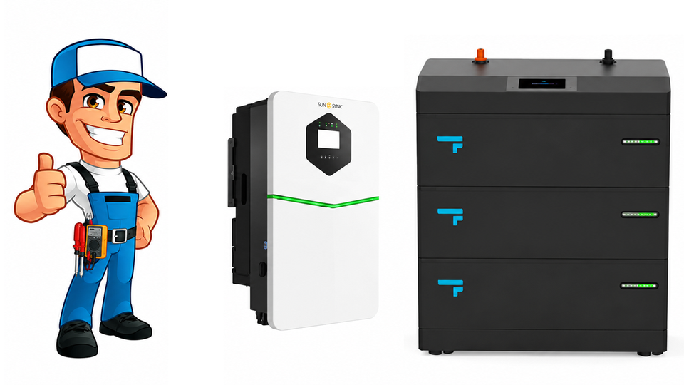 Installed Sunsynk ACURE 7/8kW Hybrid 1ph | AI Optimised | Fogstar Energy 16.1 - 128kWh Modular Battery Stack | IP65 | Heating Element | Fire Suppression | Ave £177/kW