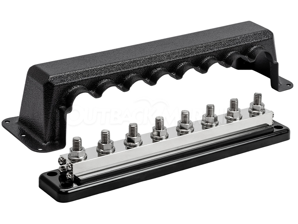 Victron 600 Amp DC bus bar | 8 terminal | tin plated copper | ABS plastic cover