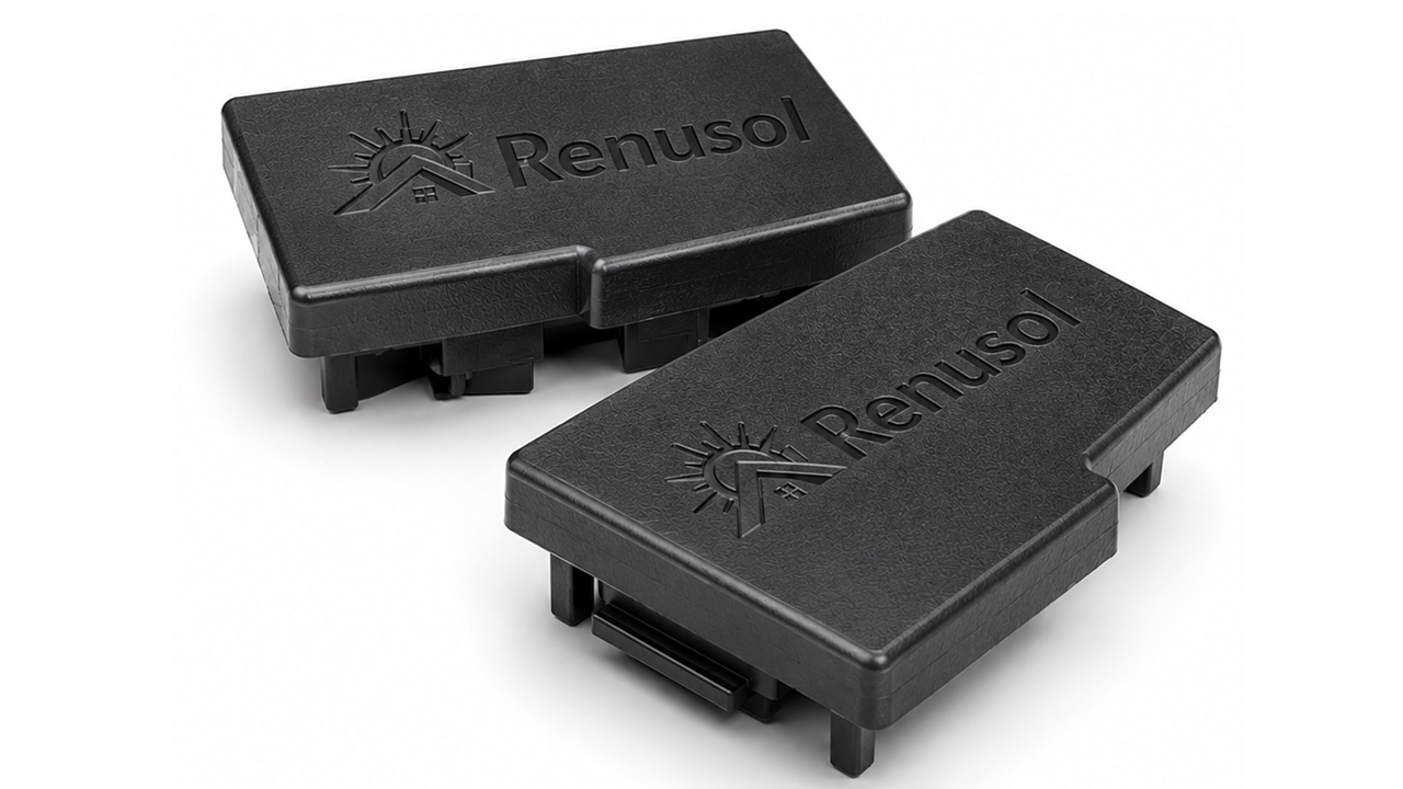 Renusol VarioSole + End Cap 50X37 rail - RIGHT/LEFT Black (1 pair)