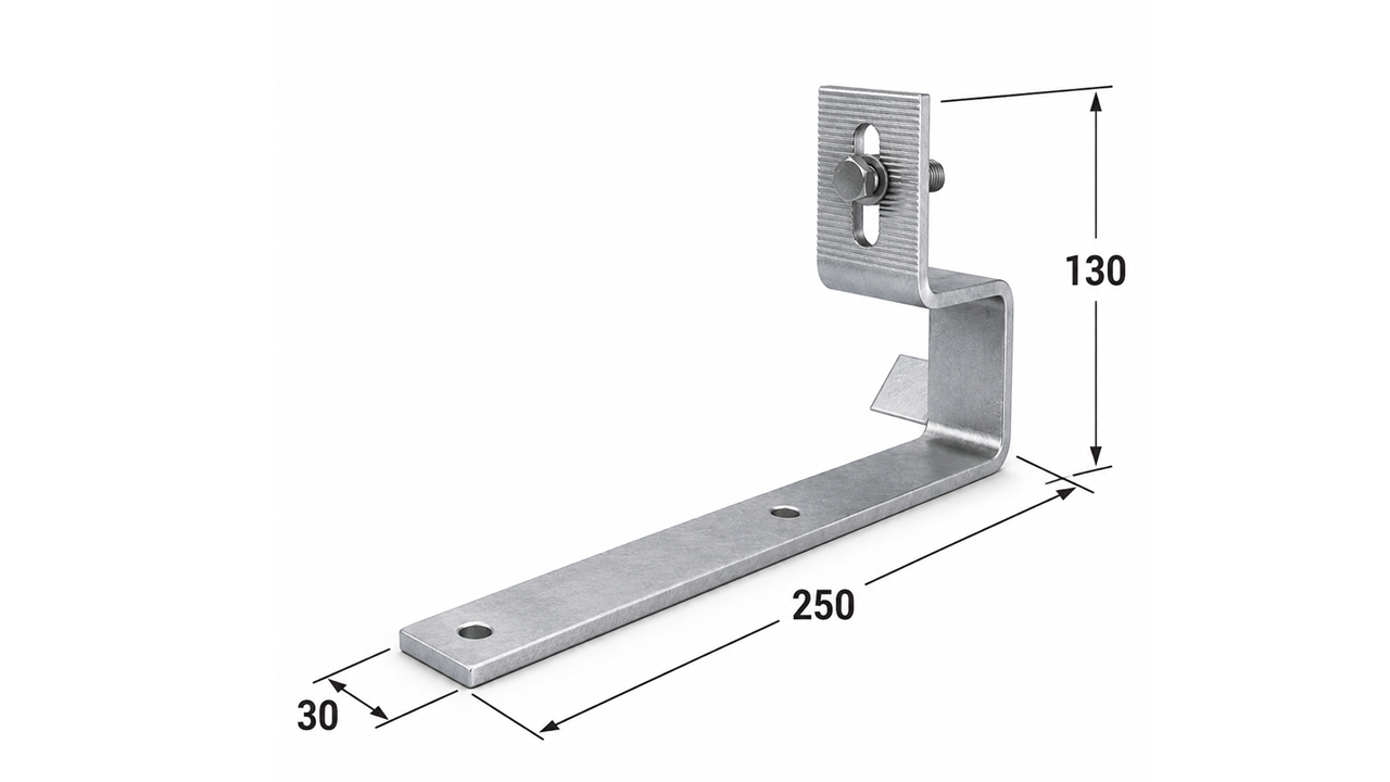Renusol VarioSole Stainless Steel roof hook for slate tiles No Wood Screws