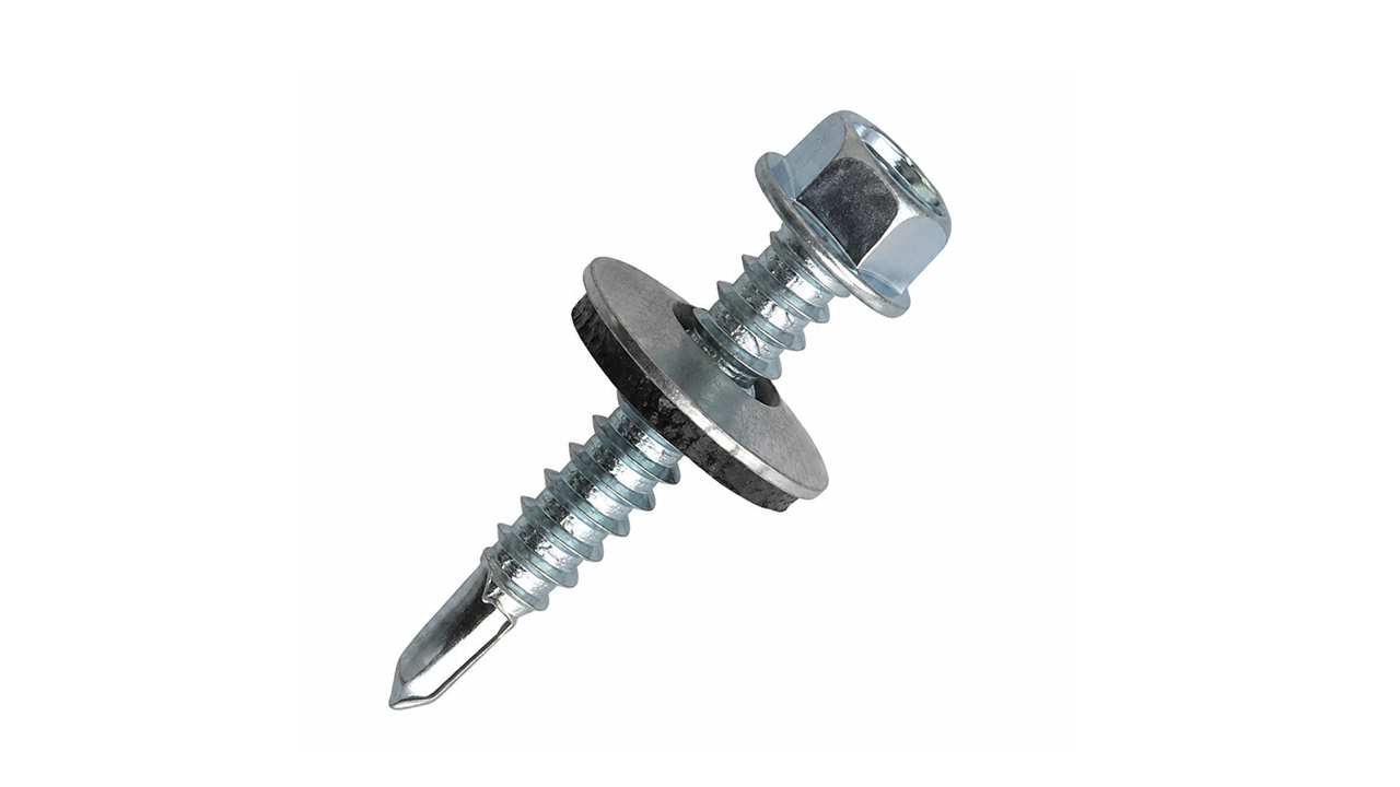 S4 6.5 x 25mm Frame Fixing Screw (Black) (A2) with EPDM