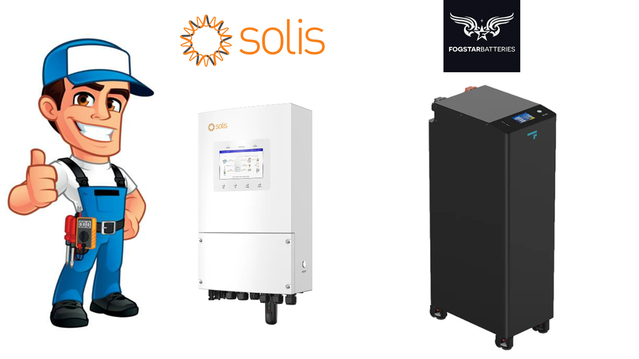Installed Solis 3.6/5/6/8/10kW Hybrid PLUS 1ph | AI Optimised | Fogstar Energy | ECO 2026 Version | Heating Element | Fire Suppression | EPS available | Ave £177/kW