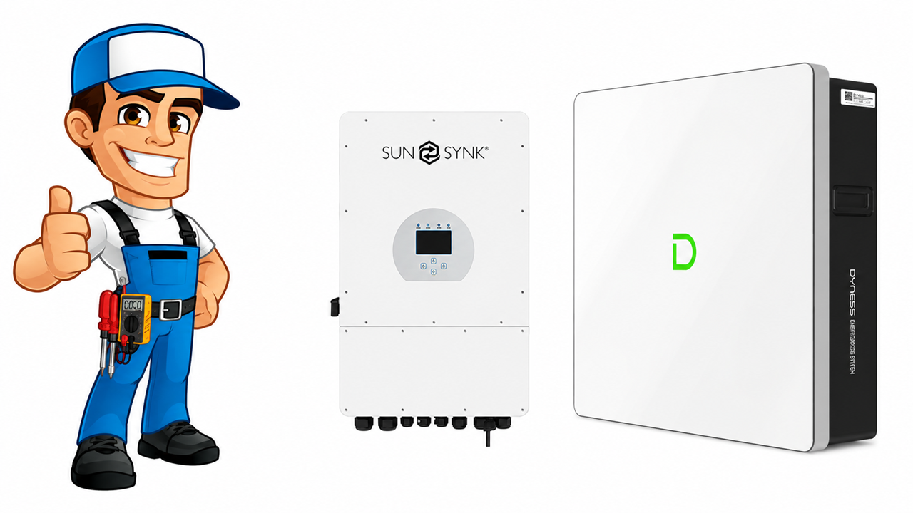 Installed Sunsynk 10/12kW 1ph Hybrids | Dyness Powerbox G2 10.24kWh 