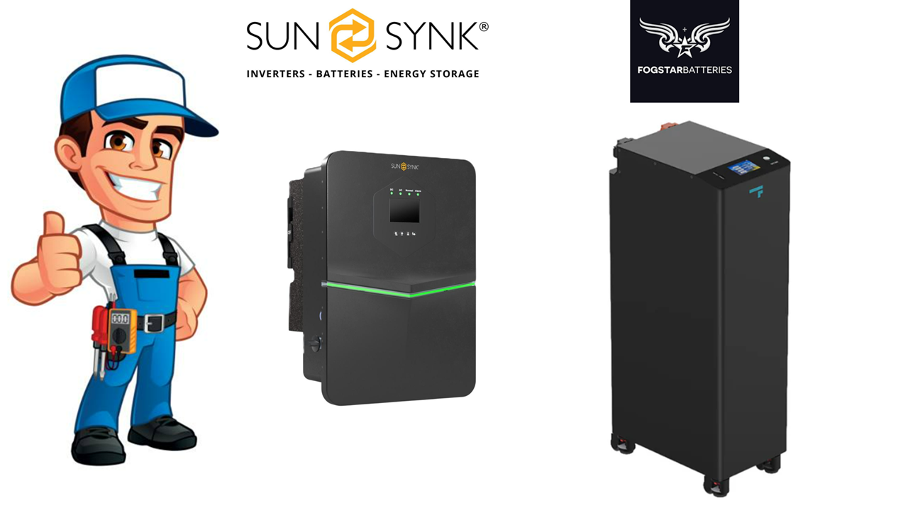 Installed Sunsynk ACURE 3.6/5/7/8kW Hybrid | Fogstar Energy | ECO 2026 Version | Heating Element | Fire Suppression | EPS available | Ave £187/kW